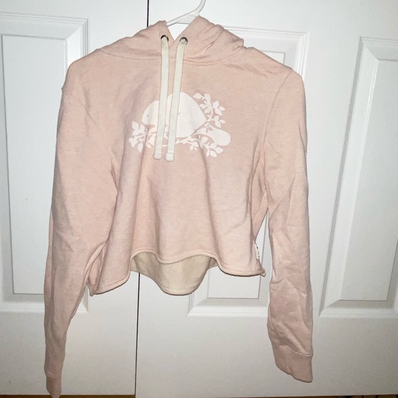 Pale pink Roots cropped hoodie - Picture 2 of 2